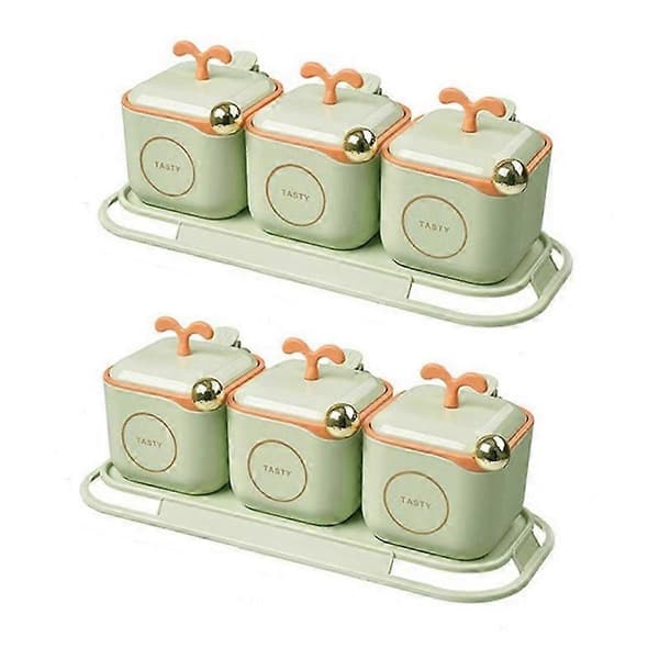 Spice Boxes Spice Box Spice Jar Set With Lid Comes And Spice Spoon 3-piece Set Spice Storage Container