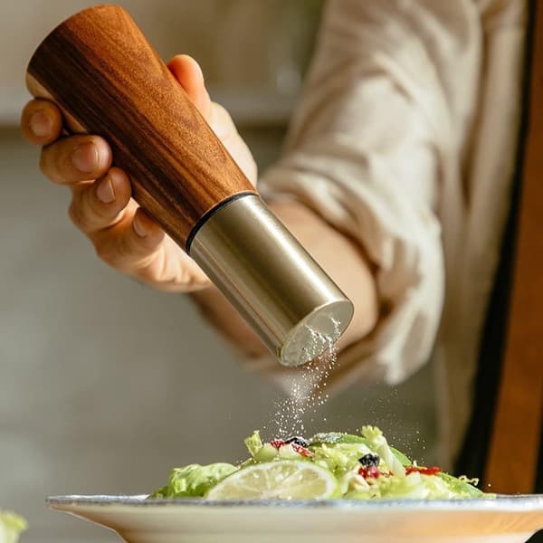 Guld salt- og peberkværnsæt, manuel salt- og peberkværn i rustfrit stål