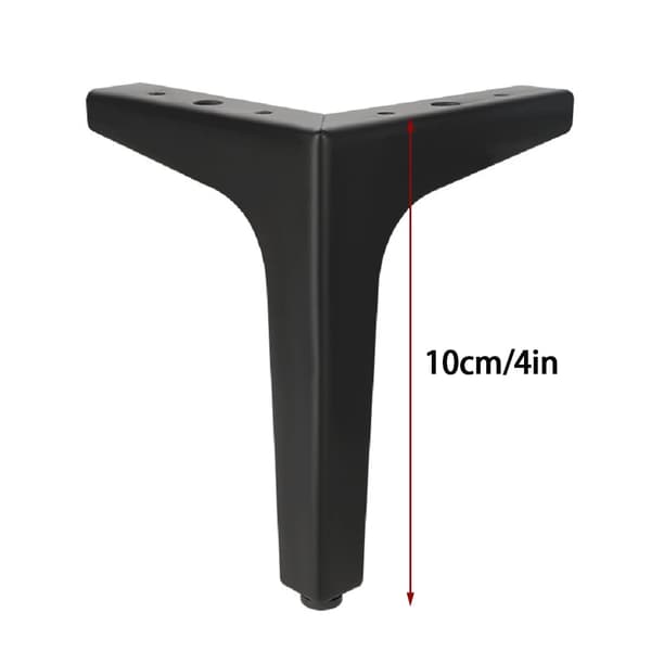 10 cm metalmøbelben til skab, sofa, tv-bord, bogreol, møbelben, sæt med 4 (sort)