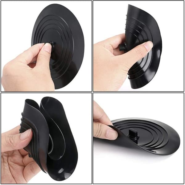 2-pack 15 cm Universal Silicone Rubber Drain Plugs for Sink Bathroom Basin (Black)