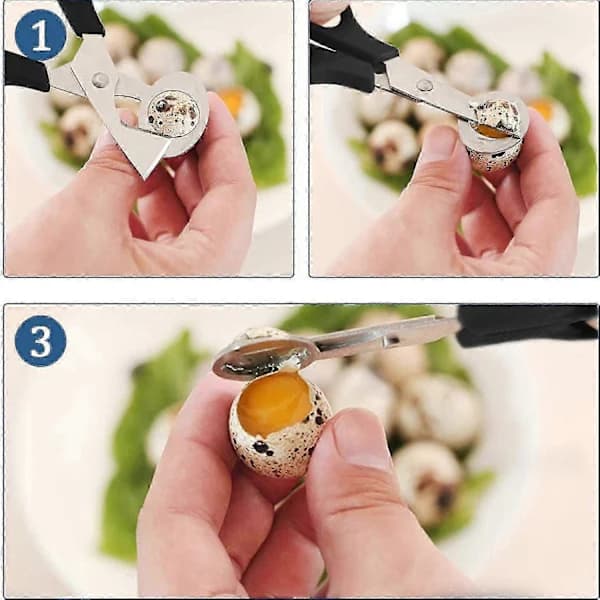 8 stk Rustfrie Vaktel-eggklippere Separator Vaktel-eggsaks Eggeskall-saks Verktøy-Yvan