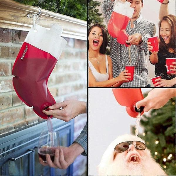 Christmas Stocking Wine Bag, Beverage Container for Christmas Party