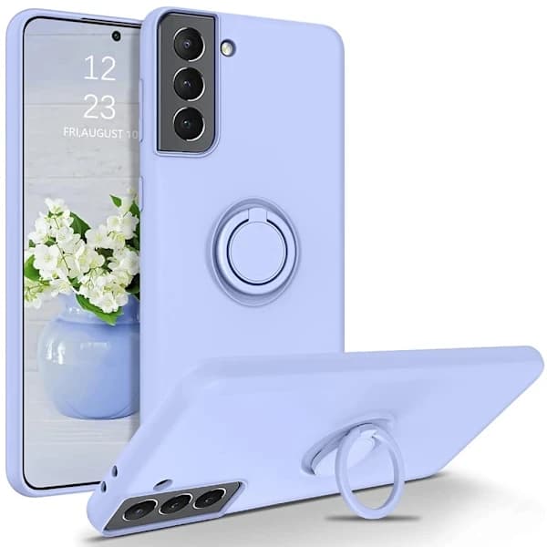 RYI-Samsung S21 - Vælg Farve Silikone Cover Magnetisk Ringholder Sort,A
