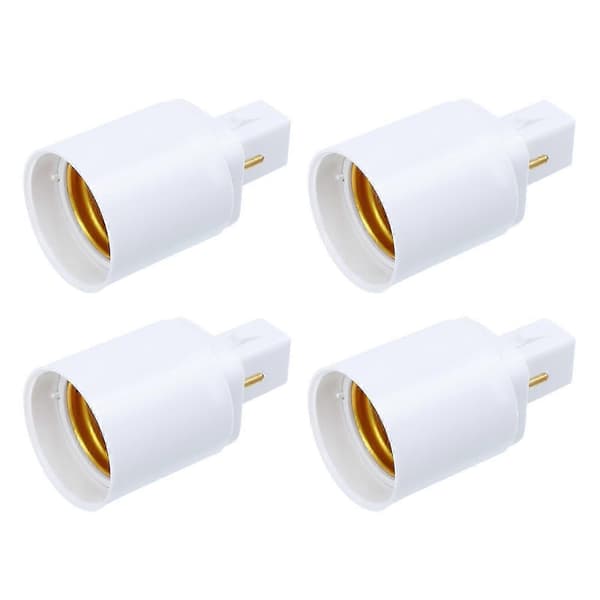 4 stk. Professionel G24D til E27 2-benet Pære Fatning Adapter Lampeholder