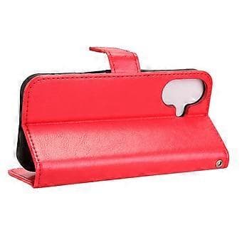 Compatible Case for iPhone 16 Plus Crazy Horse Texture PU Leather Wallet Case (Red)
