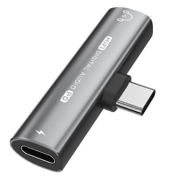 Mini 2-i-1-konverter Type-c til 3,5 mm lydadapter Type-c hovedtelefonadapter Multifunktionel konvertering