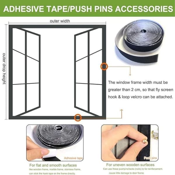 Magnetic Window Mosquito Net – Insect Screen with Self-Closing & Tape
