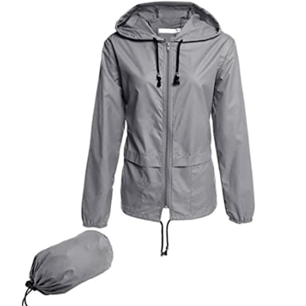 Women's Lightweight Waterproof Rain Jacket Packable Outdoor
