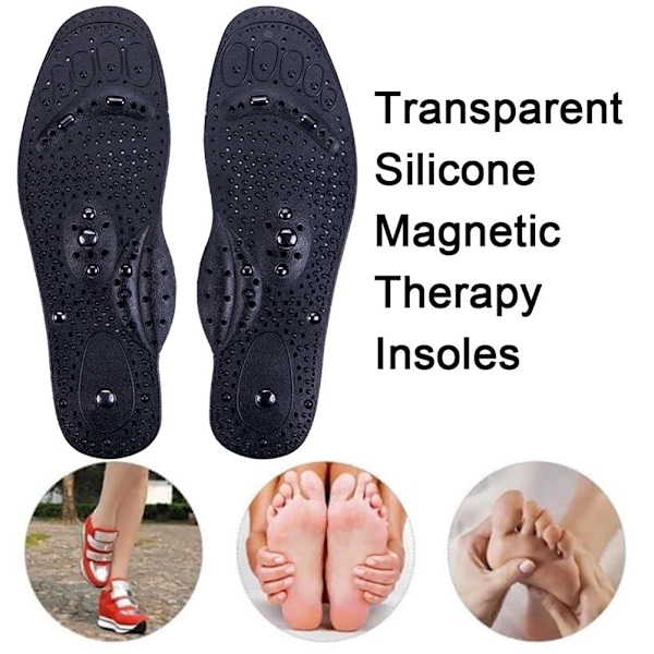 Magnetiska terapiinnersulor för viktminskning Fotmassage Hälsovård Skomatta Pad Akupunktur Massageinnersula