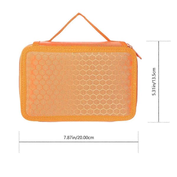 Multilayer Pencil Case Versatile Stationery Organizer Rectangular Shape for Painting Outings Oxford Cloth Orange 1 Set [DB]