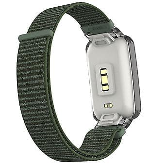 PC-etui + Nylon Loop-rem til Xiaomi Mi Band 7 Pro (Armygrøn)