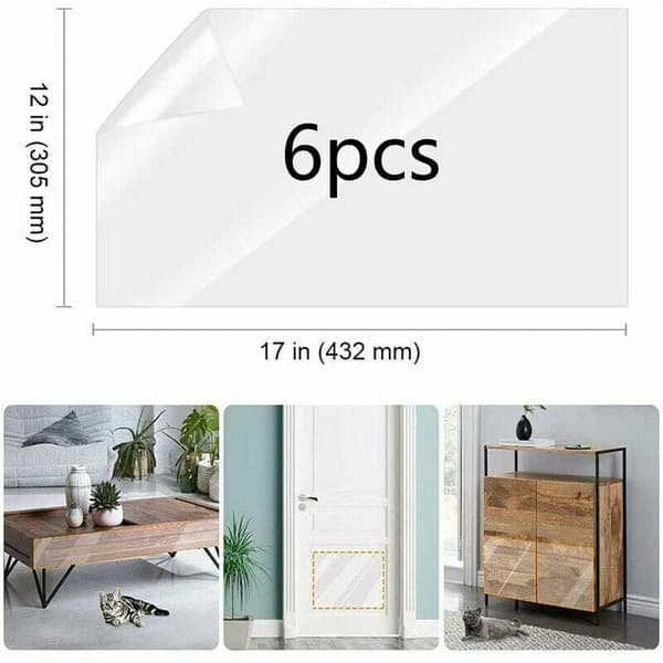 6-pakning Transparent Kattskrapbeskyttelse for Møbelbeskyttelse [JUN]