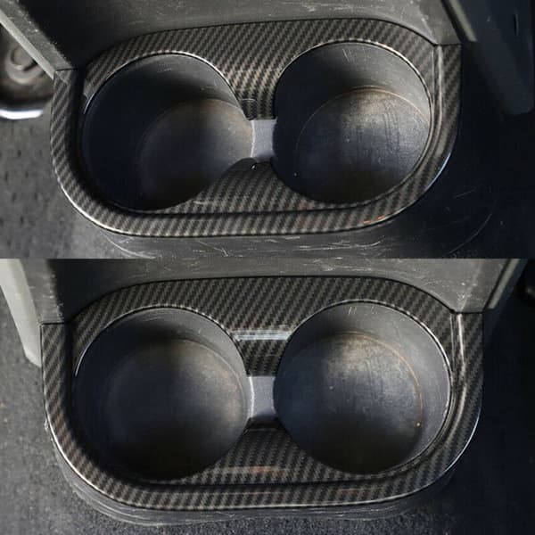 Kolfiber Mugghållare Panel Trim Cover för JK 2007-2010