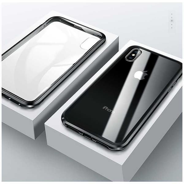 Compatible with iPhone XS Max Full Coverage Premium Case Glass Back V4 Transparent transparent Transparent transparent