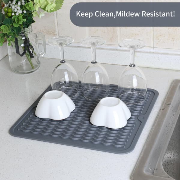 Silicone Dish Drying Mat for Kitchen Counter, Eco-Friendly Fast Drying Dish Mat, Easy to Clean Multifunctional Drying Mat