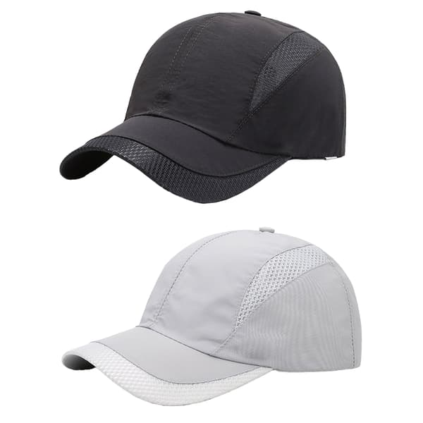 2 stk. herre solid andeflatbremmet caps, justerbar hatt for menn kvinner, mesh løpecaps, sportscaps