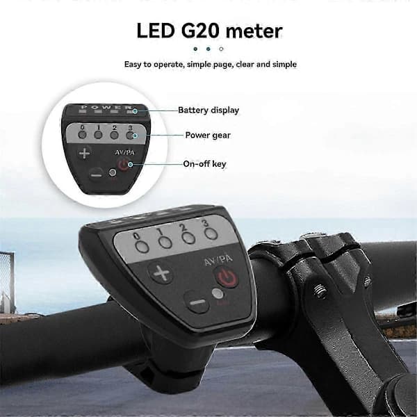 LED-display kontrolpanel kompatibelt med 36V-48V E-cykel G20 måler