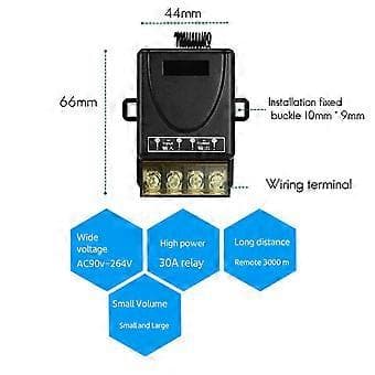 High Power 433Mhz Wireless Remote Control Switch 220V 30A 1CH RF Receiver Module Transmitter for Li
