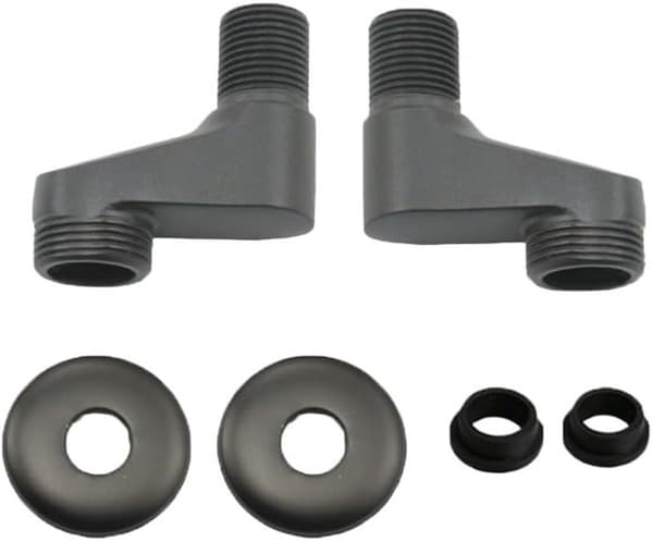 Black Adjustable Angle Coupling for Brass Shower Mixer - G1/2 to G3/4, fits 8-12 cm