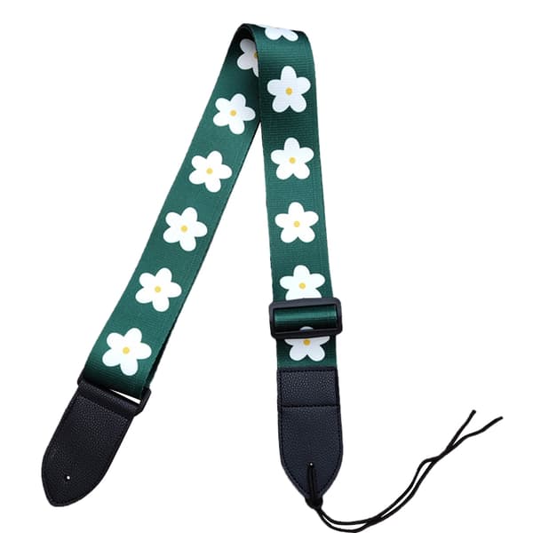 Gitarrband Justerbart gitarraxelband Elgitarrsaxelband med tryckt gitarrband för ukulele-FA9- Grön 0.1 Green 0.1