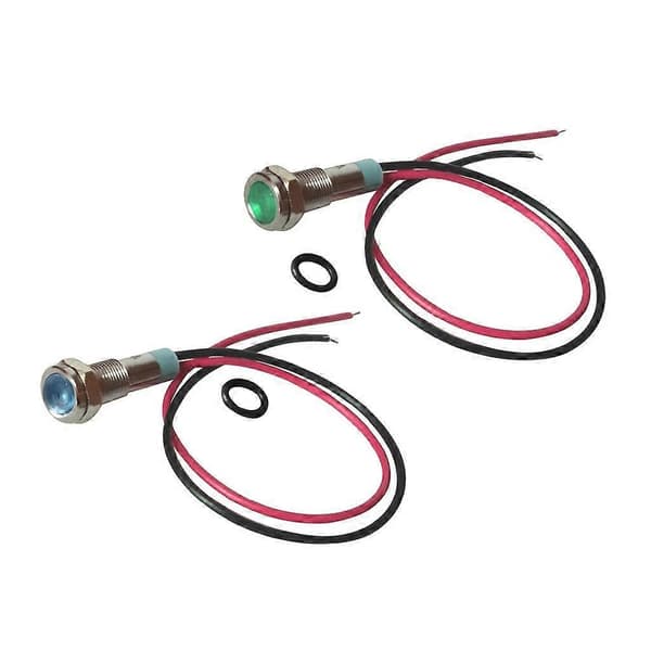 6mm 6V Green/Blue LED Metal Indicator Light | Pilot Dash Pre-wired LED Quantity 2 [db]