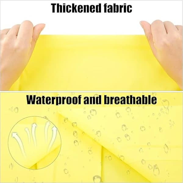 Adult Raincoat, Waterproof Large Rain Poncho, Reusable Rain Jacket, Raincoat with Drawstring, A