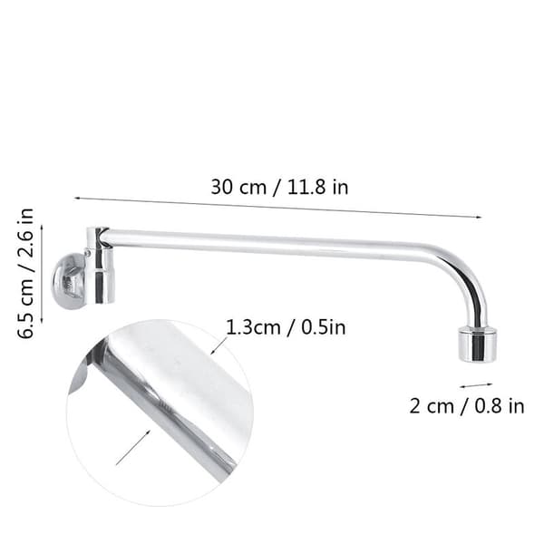 G1/2 tum väggmonterad enkelhålskran för restaurangköksdisk kallvattenkran (30 cm)