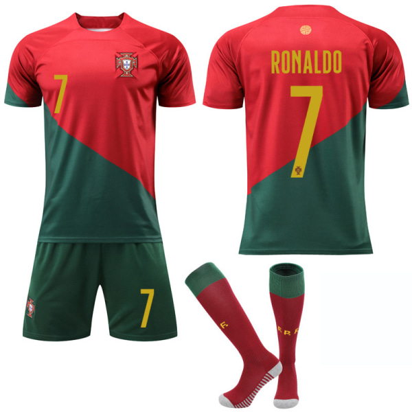 Portugal home Ronaldo football jersey set boys jersey set football uniform-24