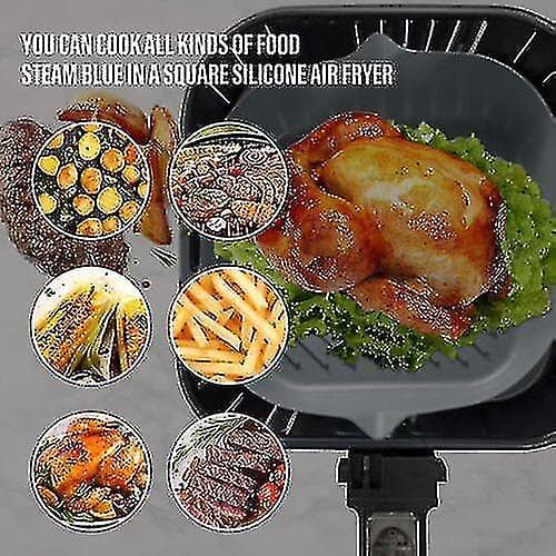 Airfryer Silikoneform Bageform Ovnform Non-stick Genanvendelig. Foringer. Mikrobølgesikker Grå Gray
