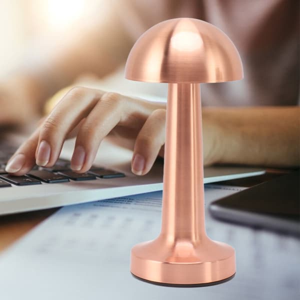 Mushroom Table Lamp Rechargeable Bedside Lamp Stepless Dimming Touch Control Home Decor