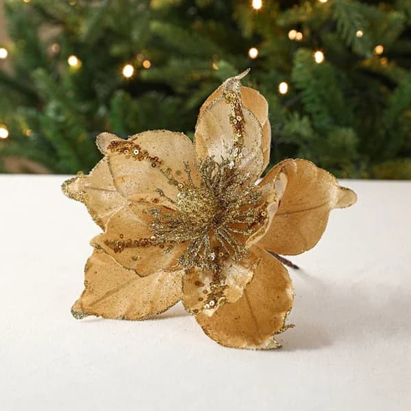Konstgjorda julgransblommor CHAMPAGNE