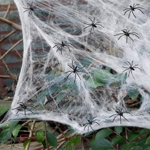Halloween Spider Web Decoration - 300g Spider Web + 60 Black Spi