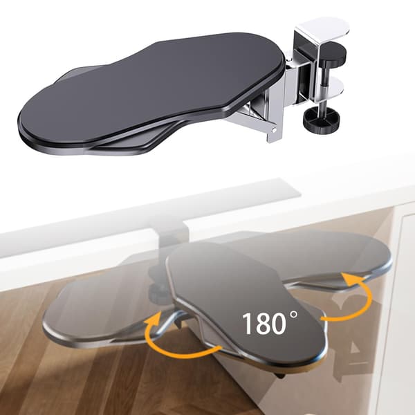 Ergonomic Computer Armrest for Desk, 180° Rotating and 90° Foldable Arm Support