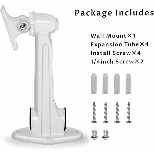 Mini Projector Wall Mount, Load 3kg Length 16-20cm Aluminum Material, for CCTV/Camera/Projector/Webcam - 360° Rotation (White)