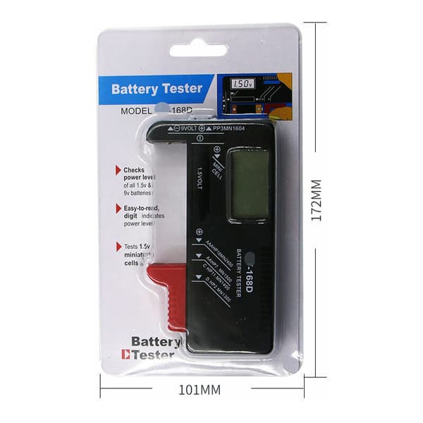 Universal batteritester Universal batteritester Digital batteritester Nøglefri batteri AA AAA CD 9V 1.5V Batterispændingskontrol