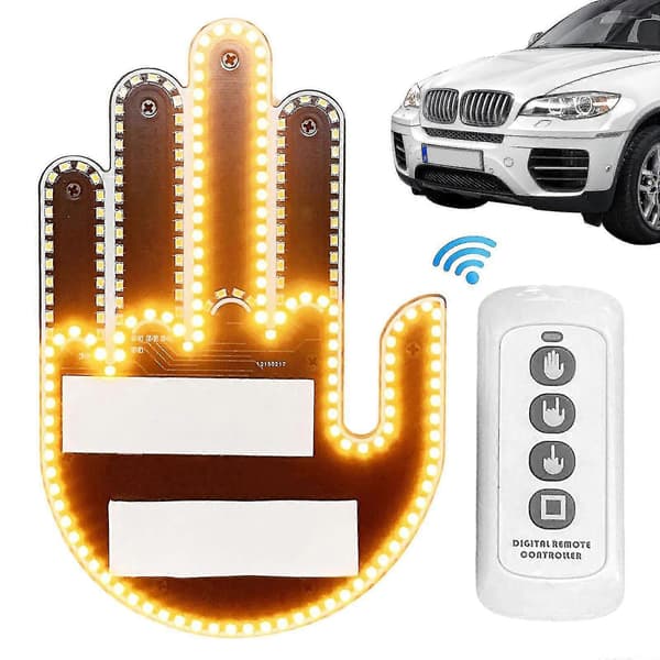 Funny Bilfinger Lamp with Remote Control, Road Gesture Controlled Middle Finger Light-FA-