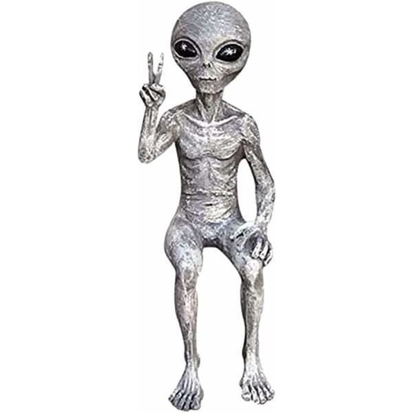 Alien Statue Dekorasjon for Hjem og Hage - Mannlig Alien