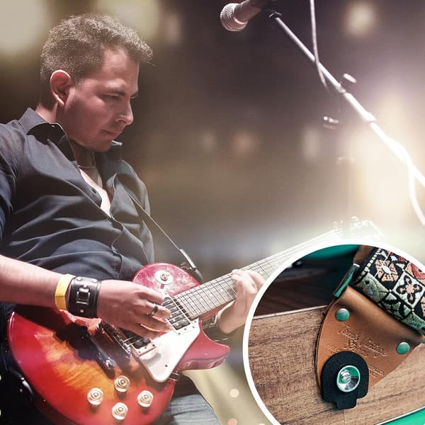 1 stycken gitarrbandlås metallbandknappar metalländstift platt huvud för akustisk klassisk elgitarr (förpackning med 12) (silver)