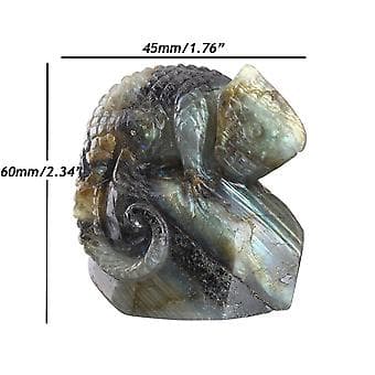 Natural Labradorite Handmade Chameleon Skull Quartz Crystal Healing