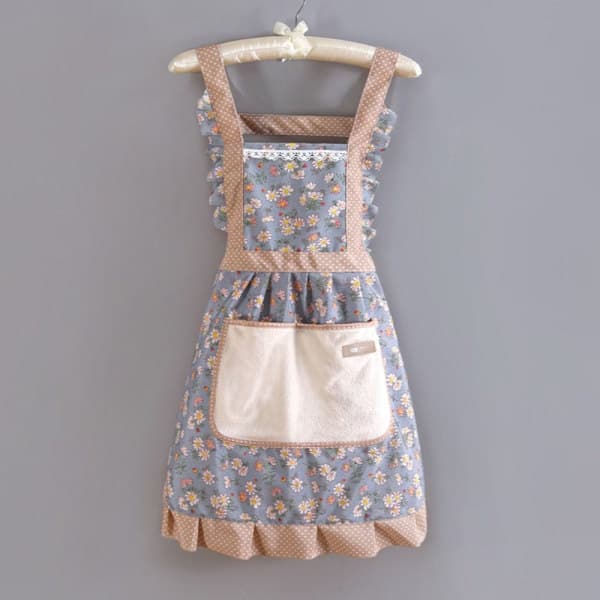 Kitchen Apron Princess Apron BLUE TOWEL POCKET blue