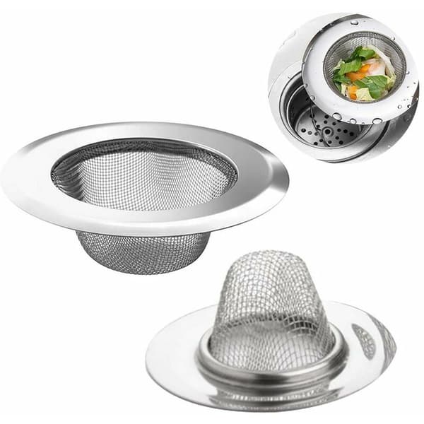 2-pack diskho med rostfritt stål, avloppssil, anti-igensättning, diskho