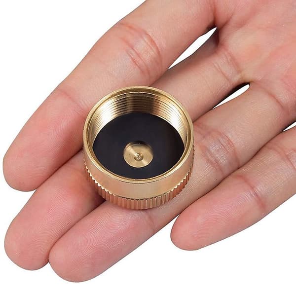 5 Pcs Solid Brass Refill Caps 1 LB Propane Cap Tank Cylinder Seal Cap Protective Cover for Outdoor Use