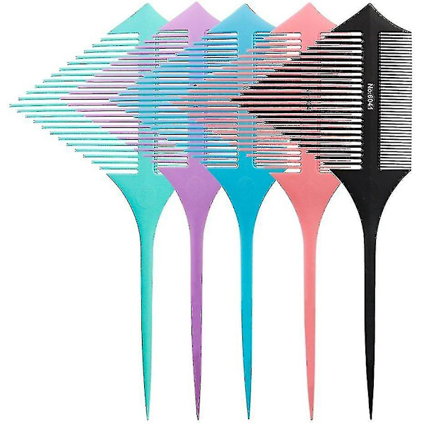 Hair Highlighting Comb Portable Double Sided Pointed Tail Triangle Pick Comb