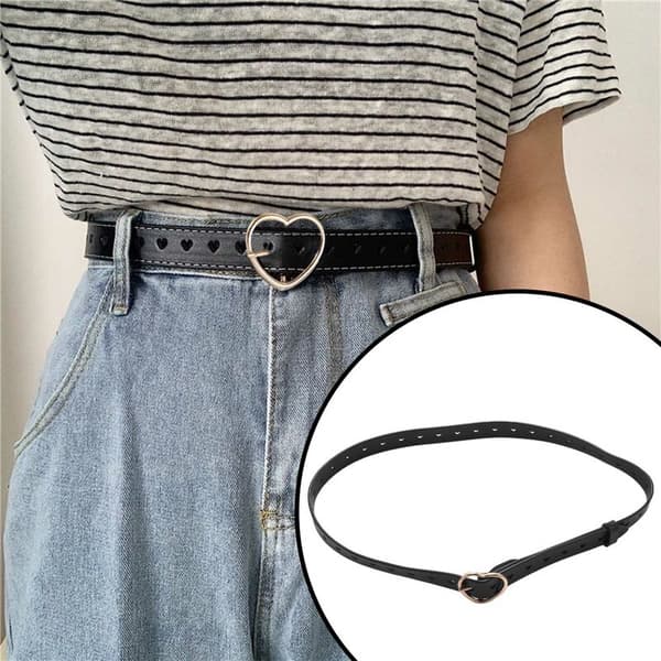 Dame skinnbelte Jeans Mote Kvinnelig stropp Hjerte spenne belte