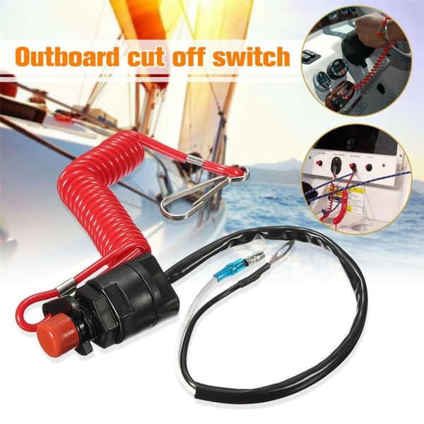 4X Boat Engine Emergency Stop Switch for / Tohatsu Kill Switch with Safety Lanyard
