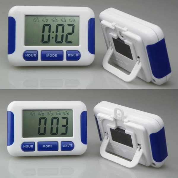 Kitchen Timer Cooking Time Reminder 5 Channel Electric Digital LCD Display Countdown for Baking Office School Time Reminder