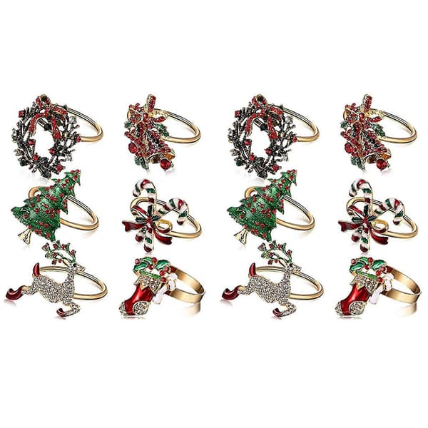 Servietringe Jul Servietholder Ring Guirlande - 6-pak