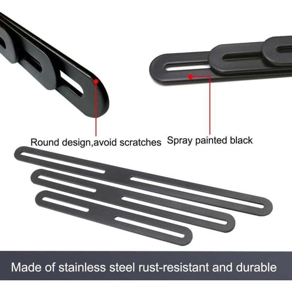 Mailbox Mounting Kit 215 x 24 mm Mailbox Support 2 Sets for Attaching Mailboxes to Gates or Fences (Black, 215mm)-FX-
