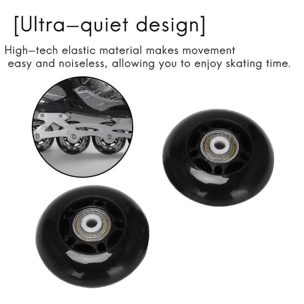 8-pack Inline Skate Wheels, Indoor/Outdoor Roller Skate Wheels, Replacement Wheels with Bearings 64mm