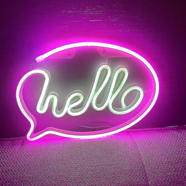 Hej Neon Skylt Ljus Bokstäver Skyltar Usb Eller Batteridriven Kompatibel Barnrum Sovrum Bar Restaurang